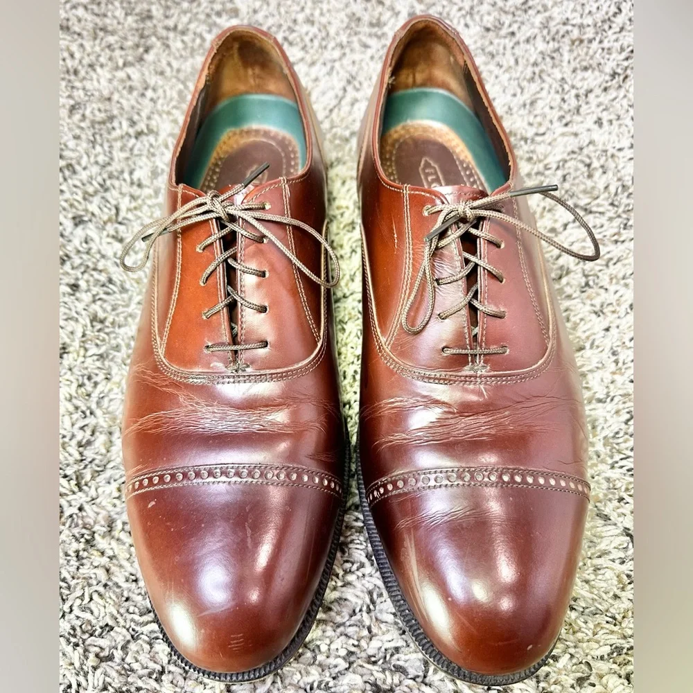 Florsheim Cap Toe Oxford Dress Shoes Men Size 10.5 Brown Formal Old Money‎